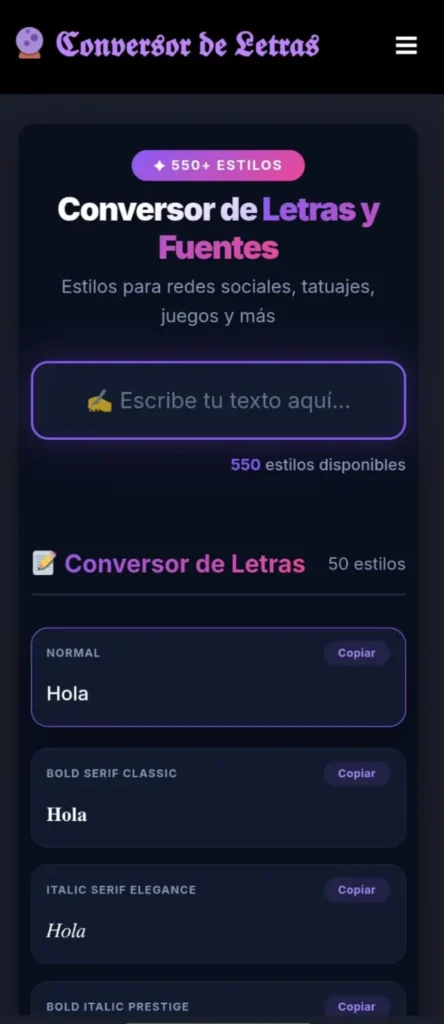 conversor de letras tool