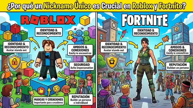 Nickname Único es Crucial en Roblox y Fortnite?